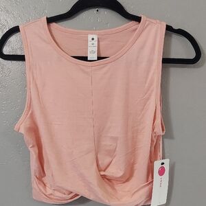 Yogalicious Peach Pink Twist-Front Tank Medium